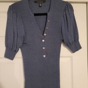 White House Black Market Blue V-Neck Sweater